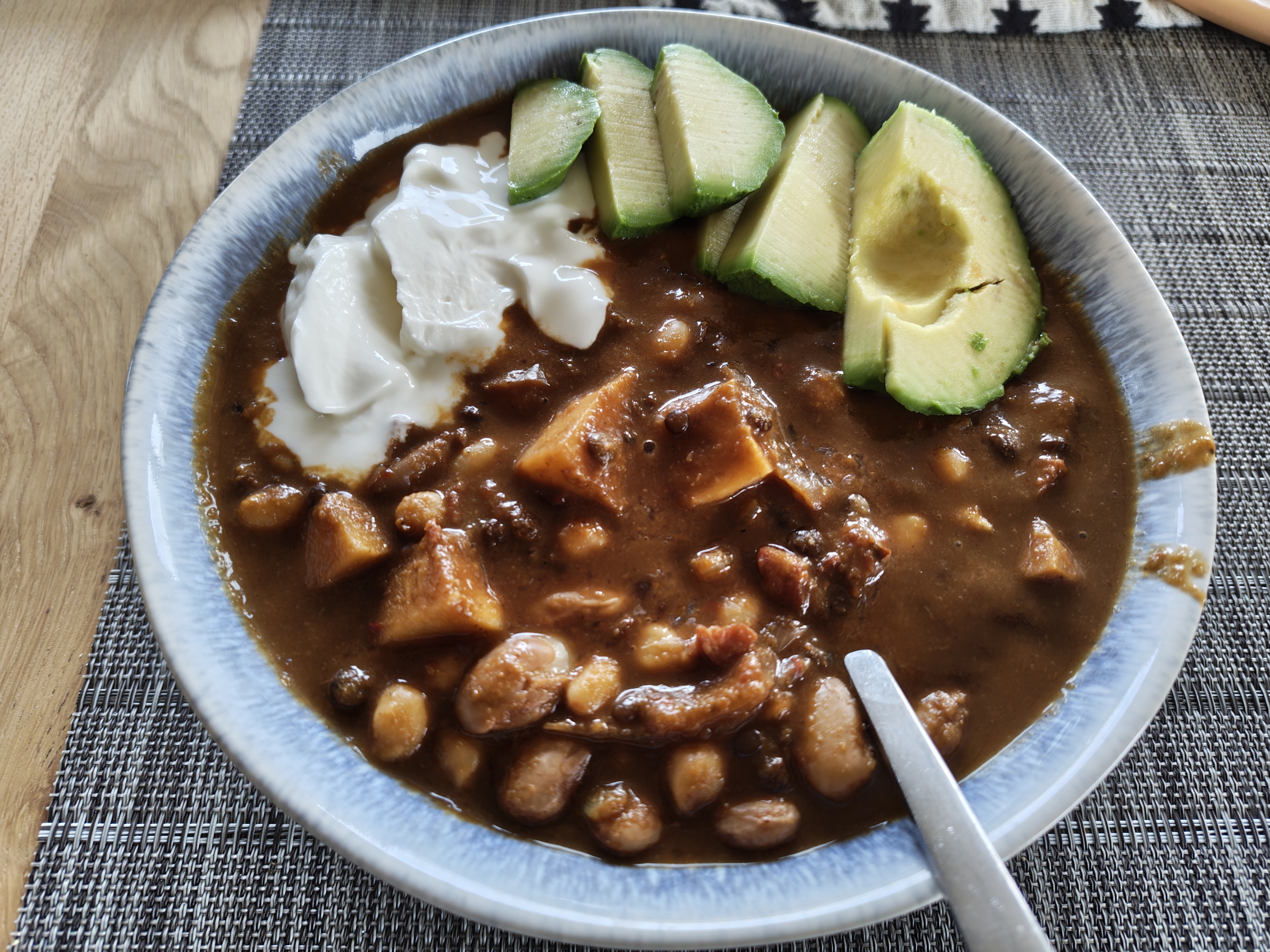 Smoky six-bean stew